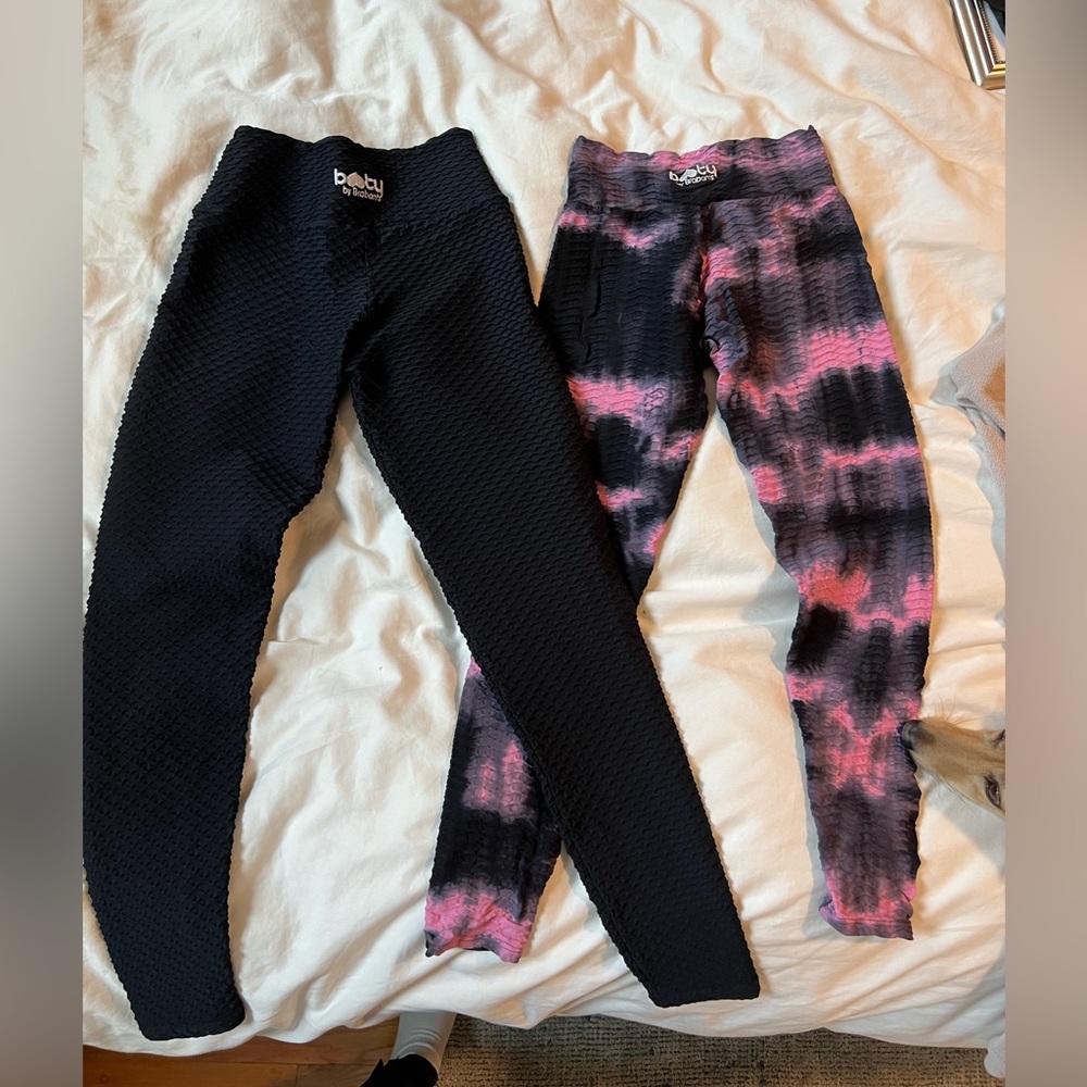 Two pairs of Booty By Brabants croco leggings